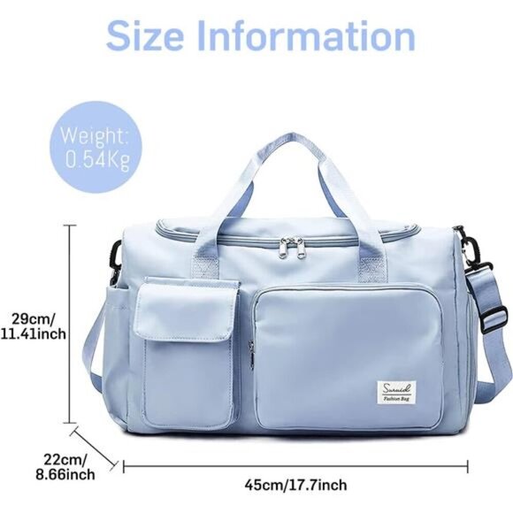 Sports Gym Bag with Shoes Compartment - Blue - Picture 2 of 7